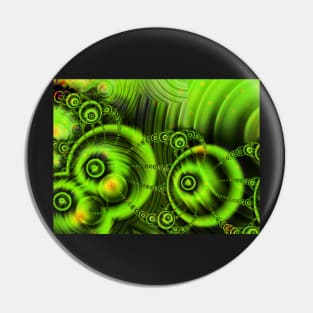 Green Orb Digital Fractal Pin