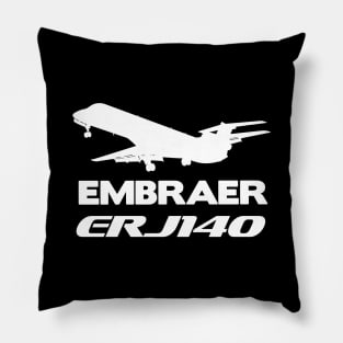 Embraer ERJ140 Silhouette Print (White) Pillow