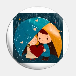 Love Beneath the Umbrella: A Rainy Romance Pin