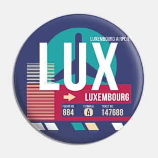 Luxembourg (LUX) Airport Code Baggage Tag Pin