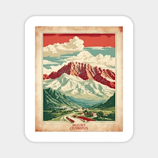 Mount Olympus Greece Tourism Vintage Poster Magnet