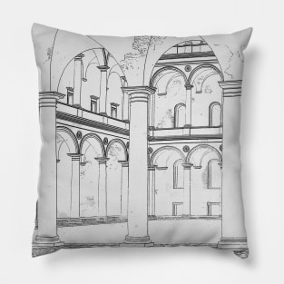 Vaulted cloister of a Christian monastery Pillow