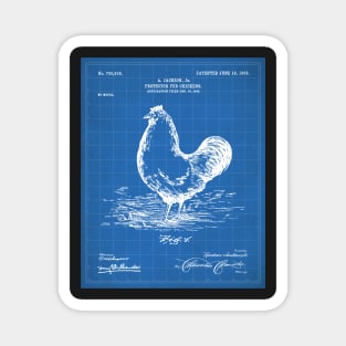 Chicken Hens Patent - Chef Cook Chicken Coop Art - Blueprint Magnet