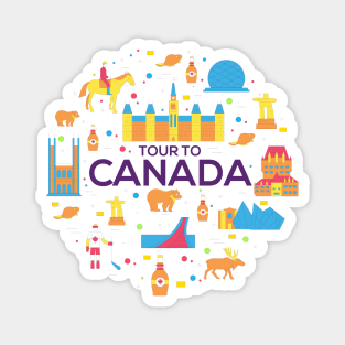 Tour To Canada Doodles Magnet