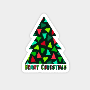 Christmas Tree Pattern in Green and Red Magnet