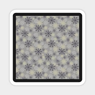 Cute Snowflakes Pattern - Yellow Magnet