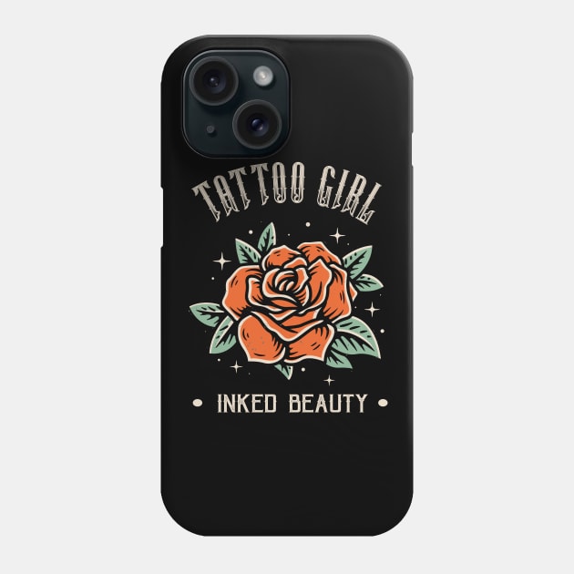 Tattoo Women Beauty Rose Girl Tattoo Art Style Phone Case by Foxxy Merch