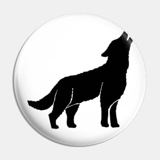 Howling Wolf Silhouette Pin