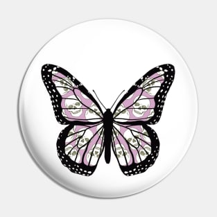 pastel punk goth skulls on butterfly design Pin