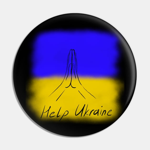 Help Ukraine Ukraine Flag Pin by TigrArt