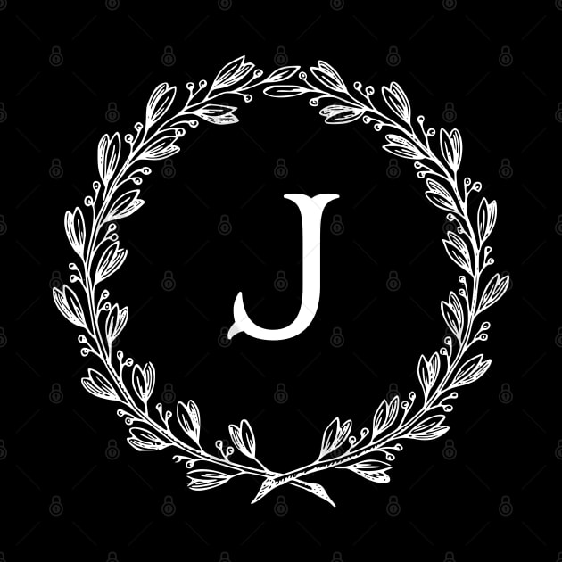 Beautiful Letter J Alphabet Initial Monogram Wreath by anonopinion