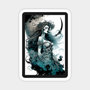 Fierce Moon Goddess Illustration Magnet