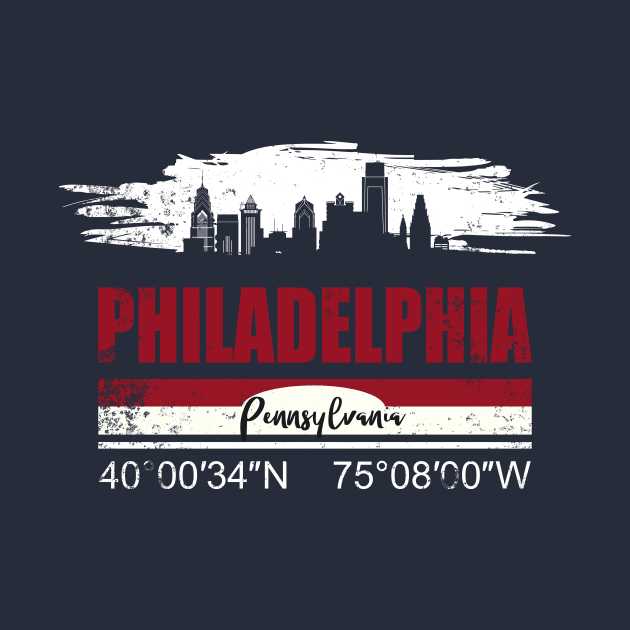 Philadelphia Skyline City Silhouette by DimDom