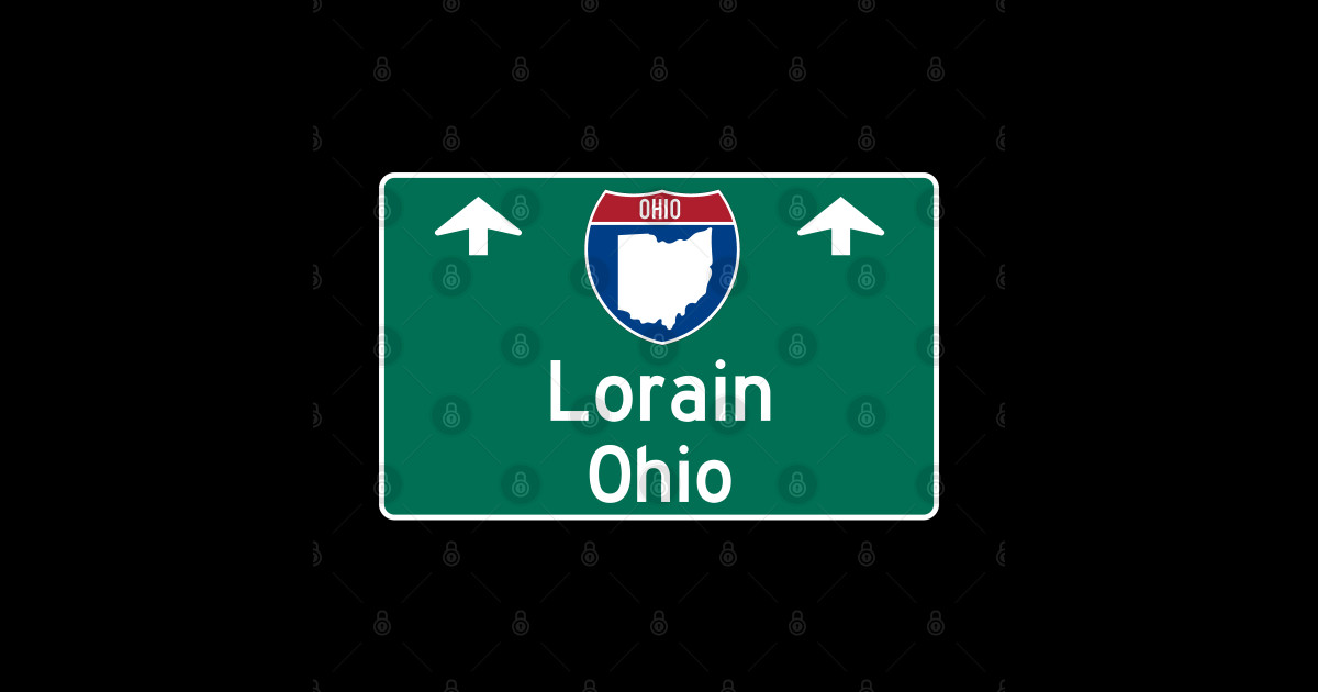 Lorain Ohio Highway Guide Sign Lorain Ohio Posters and Art Prints