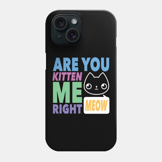 Are You Kitten Me Right MEOW Phone Case by MontyMolly