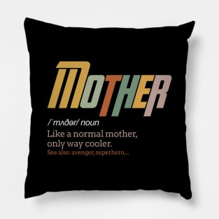Vintage Mothers Day Funny Mother Definition Retro Pillow