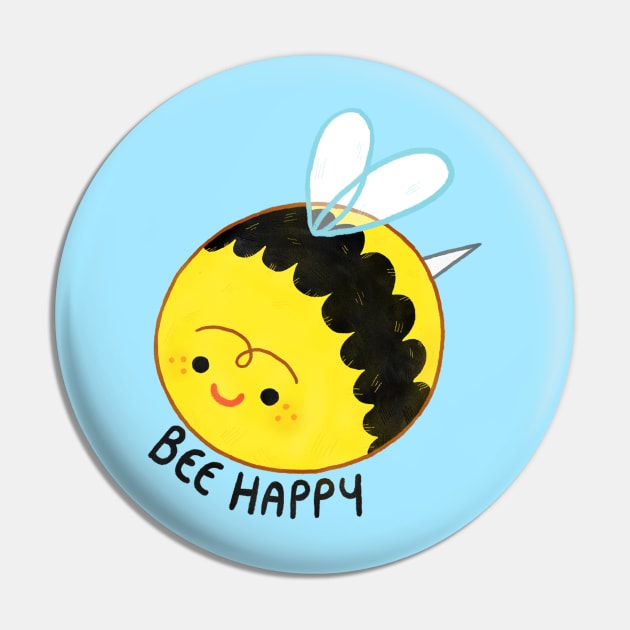 Bee Happy Pin by doodledate