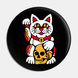 Luckycat skull Pin