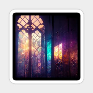 Stained Glass Glowing Cathedral Magnet