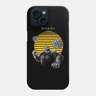 Animal Illustration -  An Ape Fighting Virus Covid Phone Case