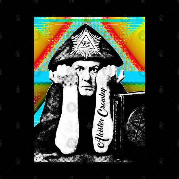 Aleister Crowley Psychedelic Art Print Design by DankFutura