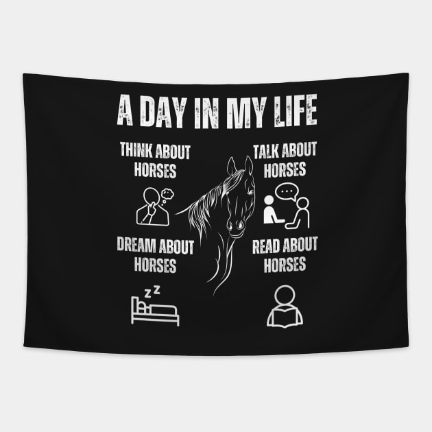 Horse Lovers Design Funny Horsess Quote Tapestry by Abstractdiva