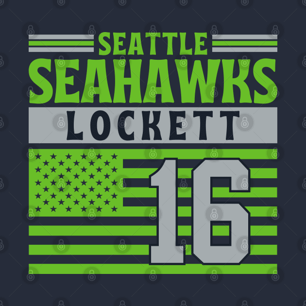 Seattle Seahawks Lockett 16 American Flag Football by Astronaut.co