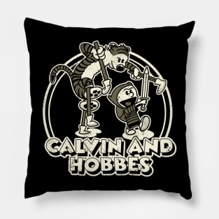 Drawing retro Vintage 80s and 90s Calvin and Hobbes Ninja Warrior Pillow
