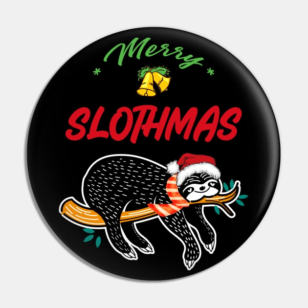 Merry Slothmas Pin by MZeeDesigns