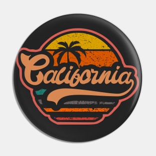 California Vintage badge retro colors 80s ditressed bumper Pin