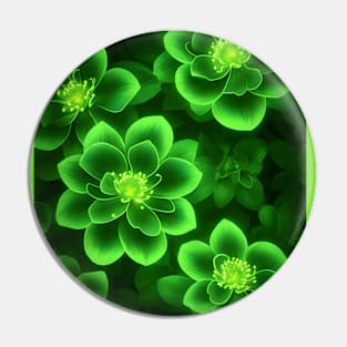 bioluminescent green flower pattern Pin