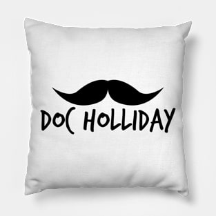 Doc Holliday Minimal Mustache Pillow