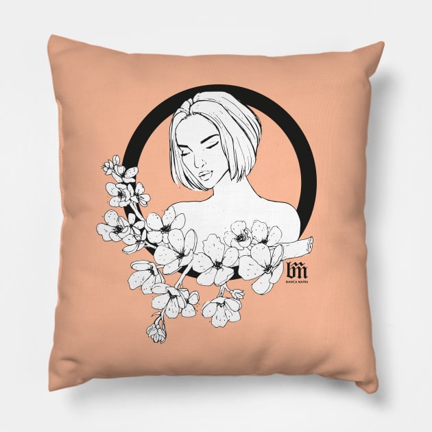 Cherry Blossoms Pillow by biancamafra