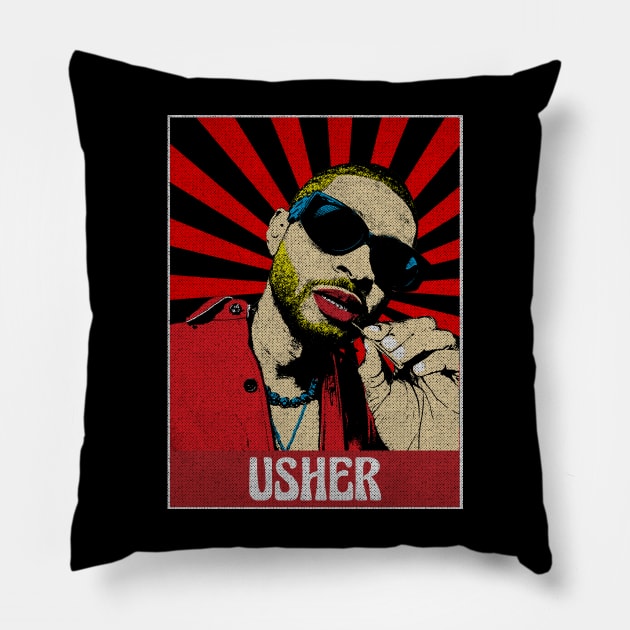 Usher Pop Art Fan Art Pillow by Motor Lipat