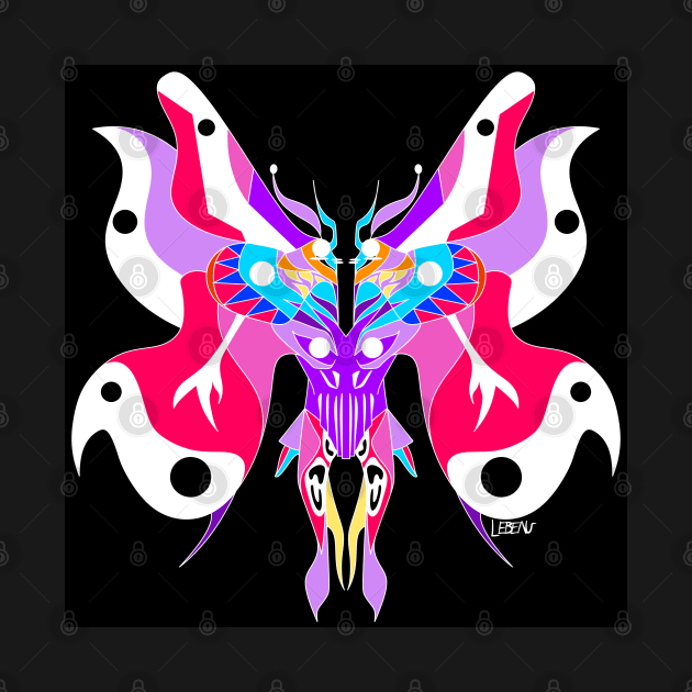 mothman ecopop butterfly cryptid kaiju in winged totonac pattern art by jorge_lebeau