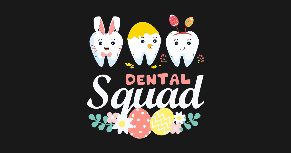 Cute Tooth Bunny Eggs Dental Squad Easter day Dental TShirt