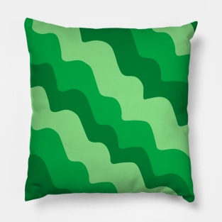 Green wavy ocean waves gradient Pillow