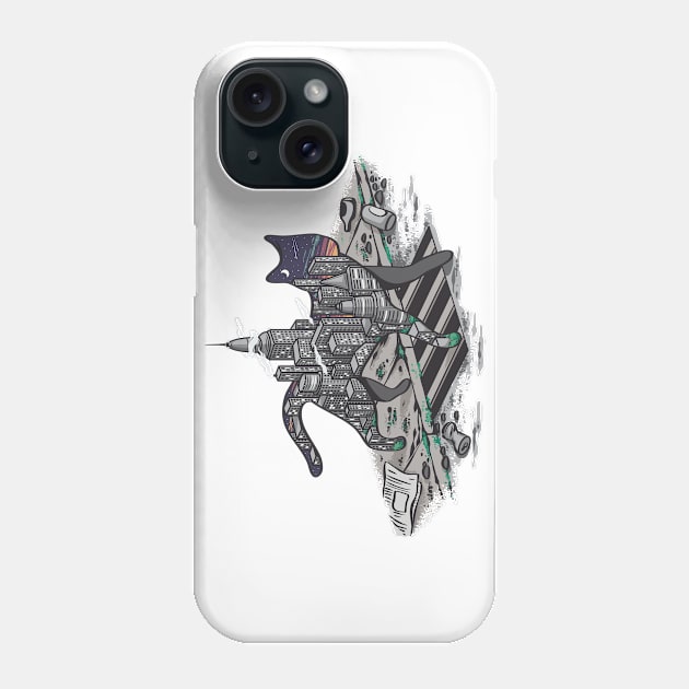 City cat Phone Case by RobertRichter