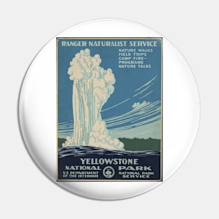 Yellowstone National Park Vintage Poster - National Park Service Pin