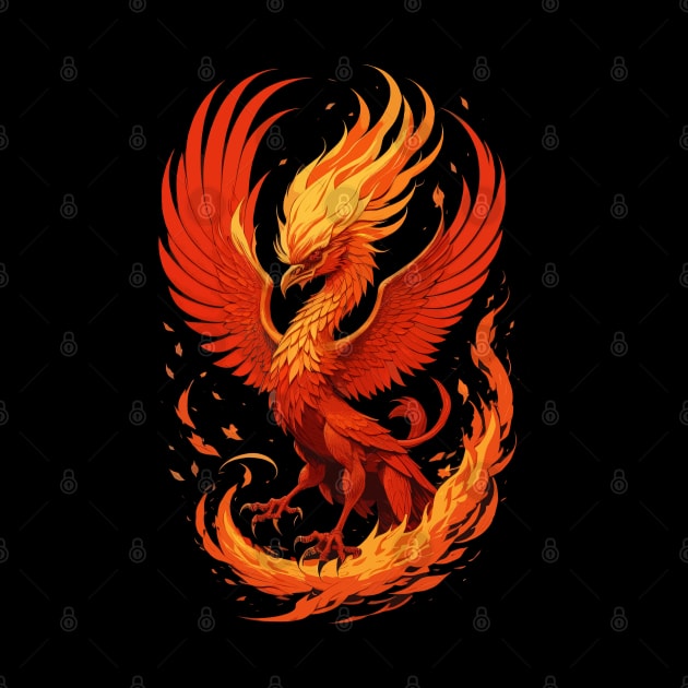 Red Flame Phoenix by DeathAnarchy