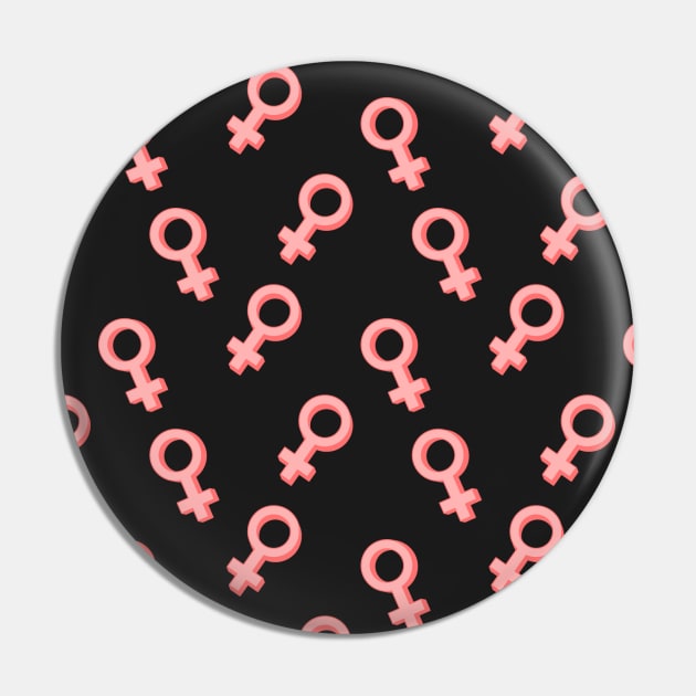 Female Symbol Pattern Design Pin by BrightLightArts