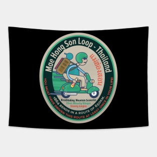 Mae Hong Son Loop - Scooter Trip - Backpacker Badge Thailand Tapestry