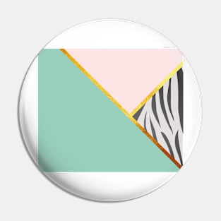 Abstract zebra print, color blocking mint Pin