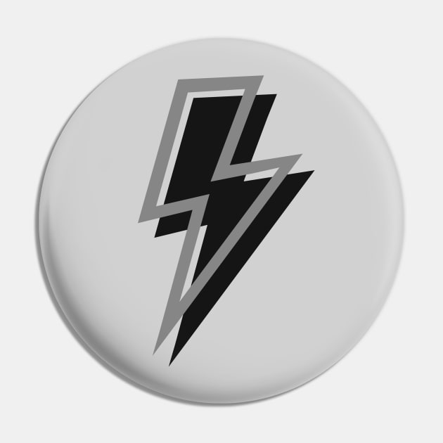 Grey and Black Lightning Bolts Pin by OneThreeSix