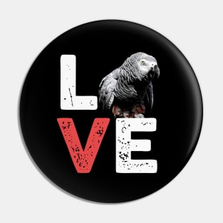 African Grey Parrot Love Pin