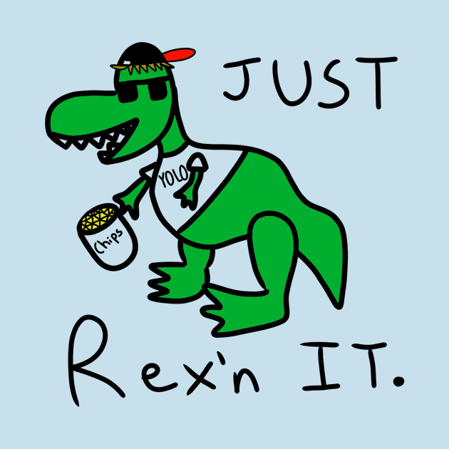 Cool Skater T-rex by Terribly Drawn