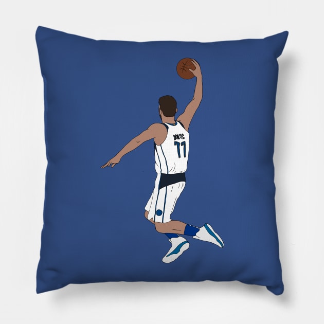 Luka Dončić Dunk Pillow by rattraptees