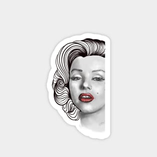 Black and Red Marilyn Magnet