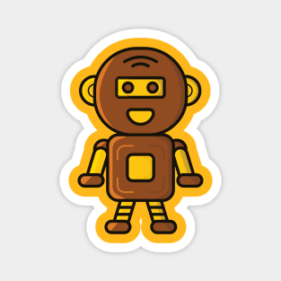 Robot Cartoon Character vector illustration. Magnet