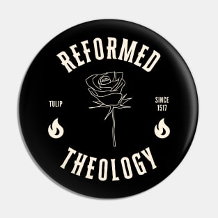 Tulip since 1517 reformed theology gold design Pin